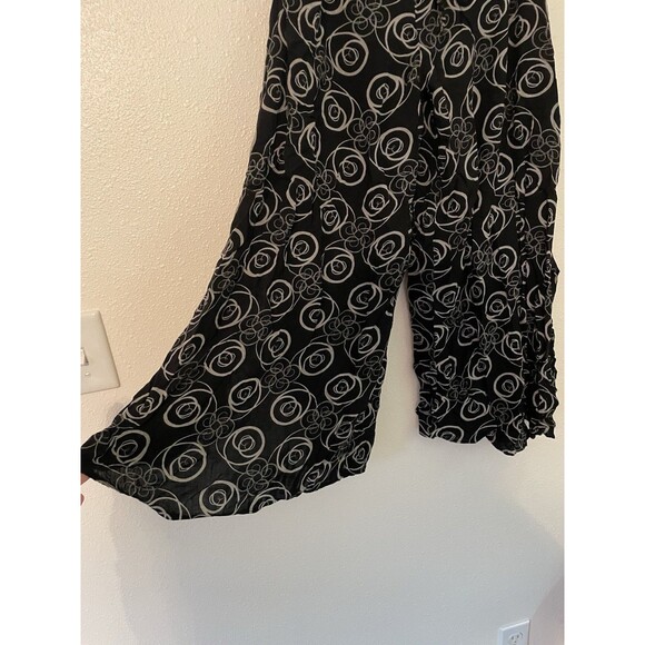 wide leg capri pants Beach Boho Hippie hight waist pull on Summer Cotton Large - Picture 3 of 6